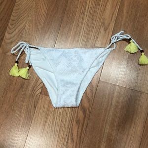 White tassel tie string bikini